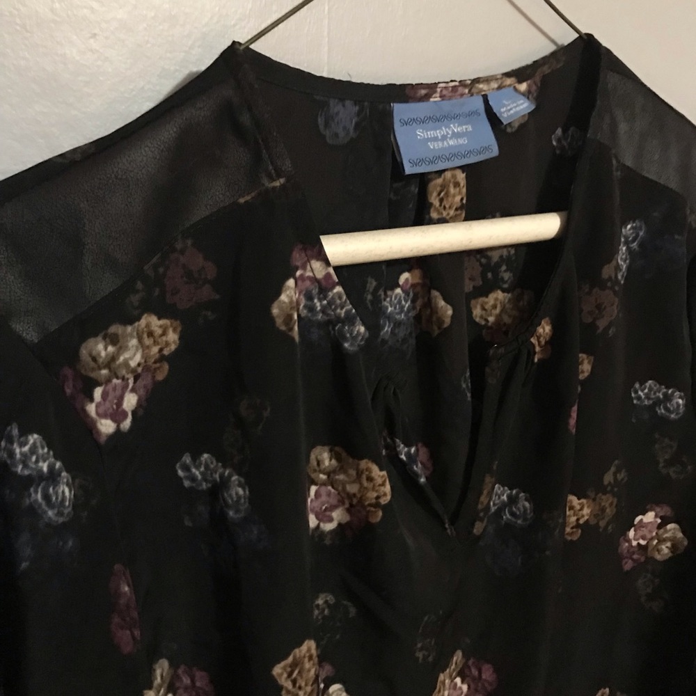 Simply Vera Wang Floral Black Tunic Dress